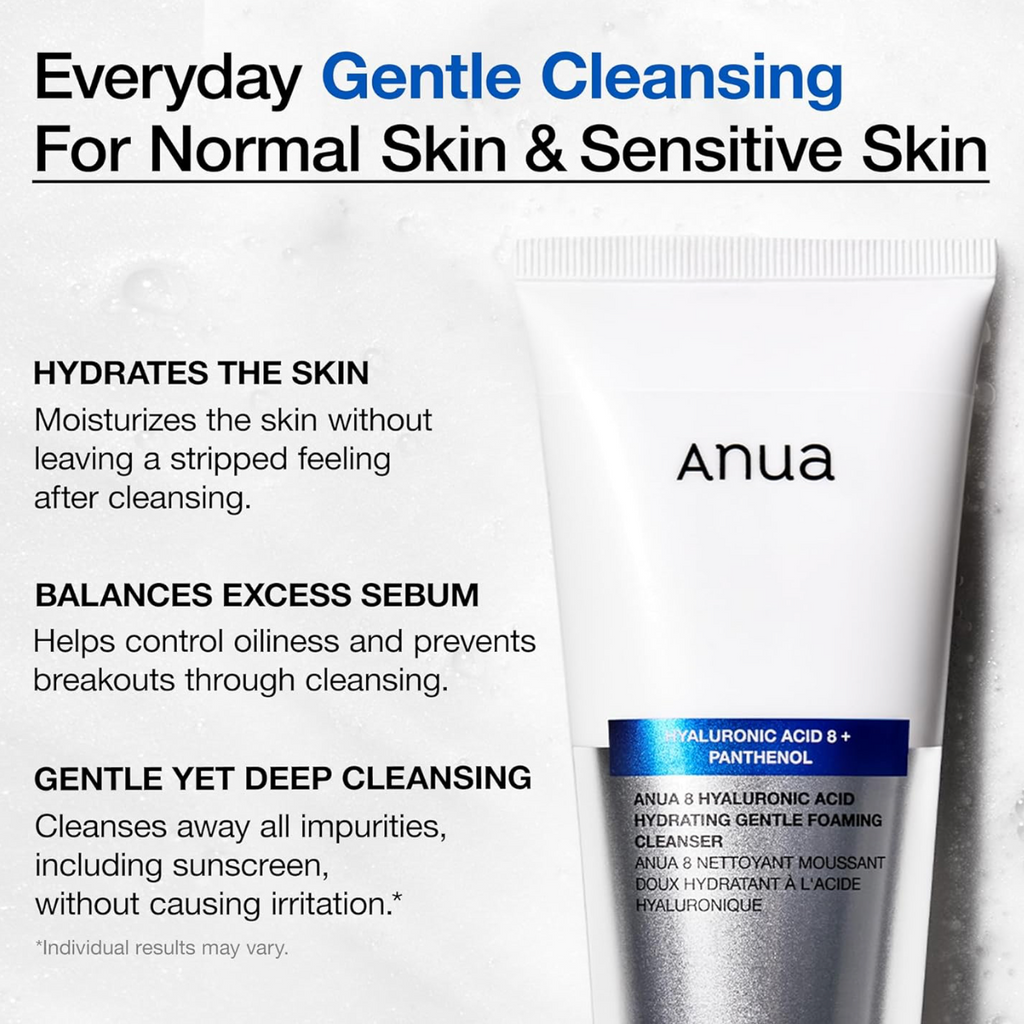 Anua – 8 Hyaluronic Acid Moisturizing Gentle Gel Cleanser